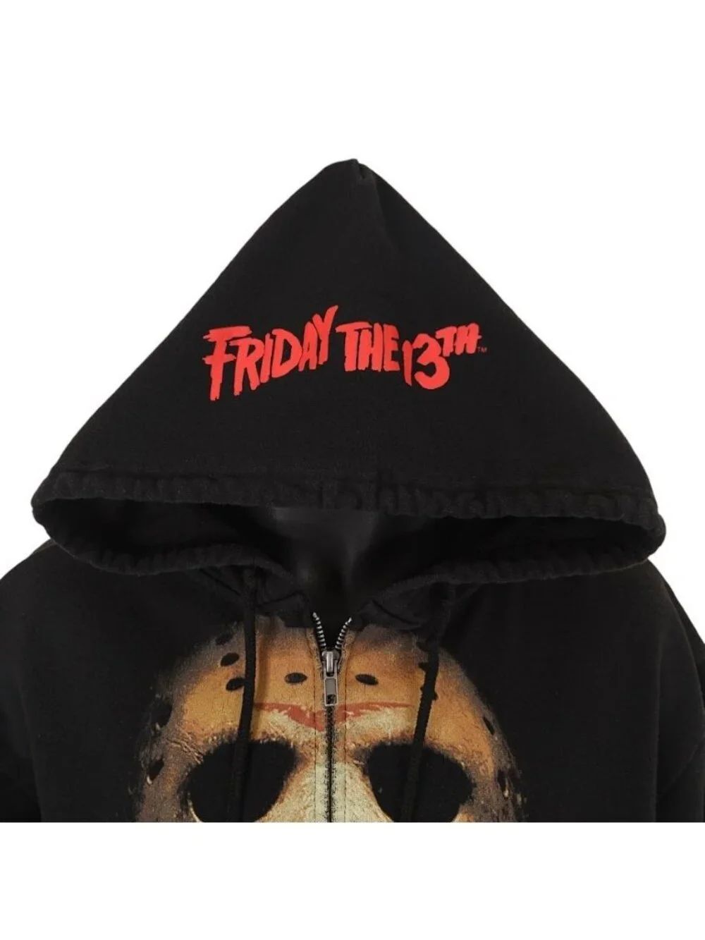 Friday The 13th Sweatshirt Hoodie Womens Size Small Black Full Zip Jason Crop